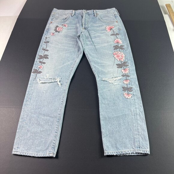 Citizens Of Humanity Jean Women 32x26 Emerson Slim Boyfriend Floral Denim Tag 28 - Picture 1 of 16